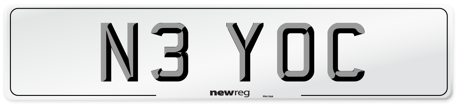 N3 YOC Number Plate from New Reg
